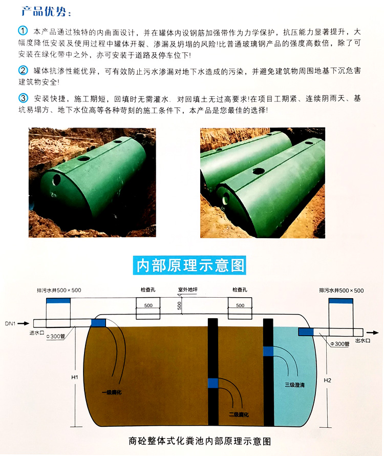 江汉玻璃钢化粪池
